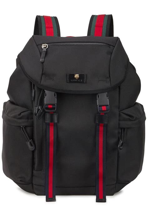 gucci canvas black backpack|gucci backpack for men.